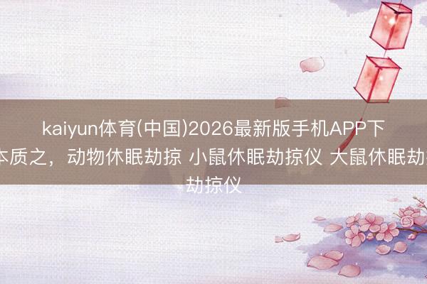 kaiyun体育(中国)2026最新版手机APP下载 本质之,动物休眠劫掠 小鼠休眠劫掠仪 大鼠休眠劫掠仪