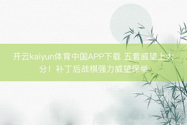开云kaiyun体育中国APP下载 五套威望上大分！补丁后战棋强力威望保举