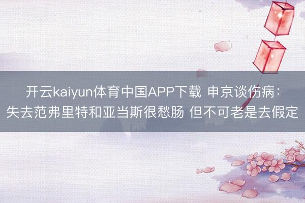 开云kaiyun体育中国APP下载 申京谈伤病：失去范弗里特和亚当斯很愁肠 但不可老是去假定