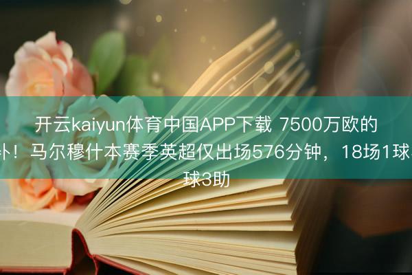 开云kaiyun体育中国APP下载 7500万欧的替补！马尔穆什本赛季英超仅出场576分钟，18场1球3助