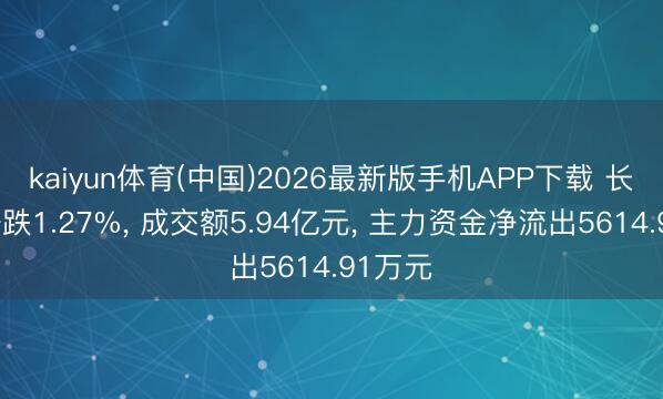 kaiyun体育(中国)2026最新版手机APP下载 长飞光纤跌1.27%， 成交额5.94亿元， 主力资金净流出5614.91万元