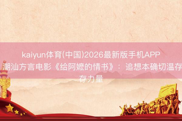 kaiyun体育(中国)2026最新版手机APP下载 潮汕方言电影《给阿嬷的情书》：追想本确切温存力量