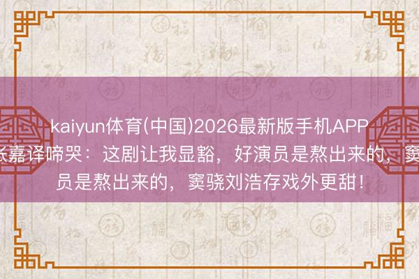 kaiyun体育(中国)2026最新版手机APP下载 收视破4%!张嘉译啼哭:这剧让我显豁,好演员是熬出来的,窦骁刘浩存戏外更甜!